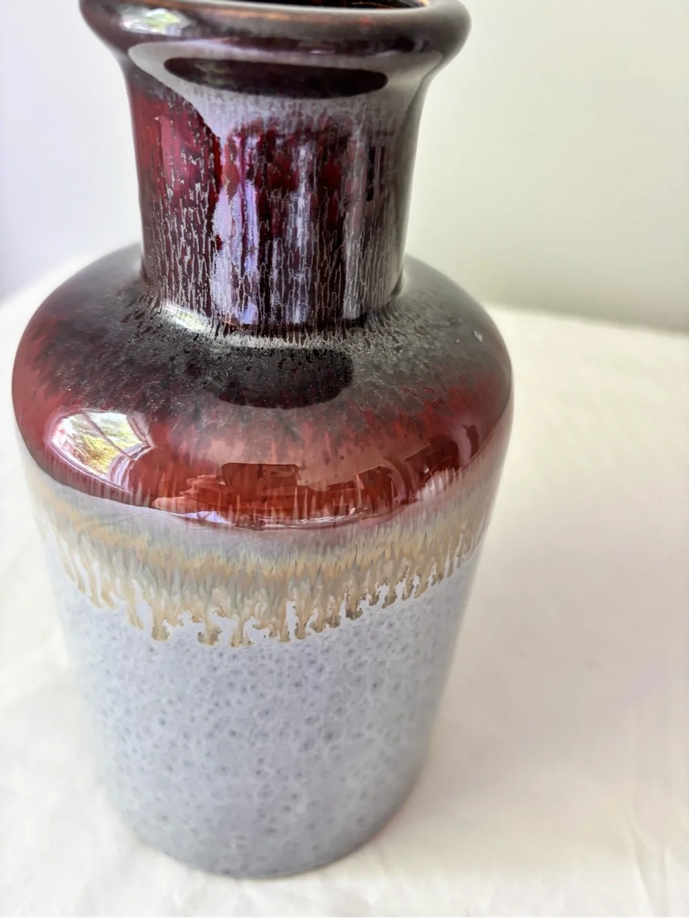 Handmade Two-Tone Ceramic Vase in brown and  Gray